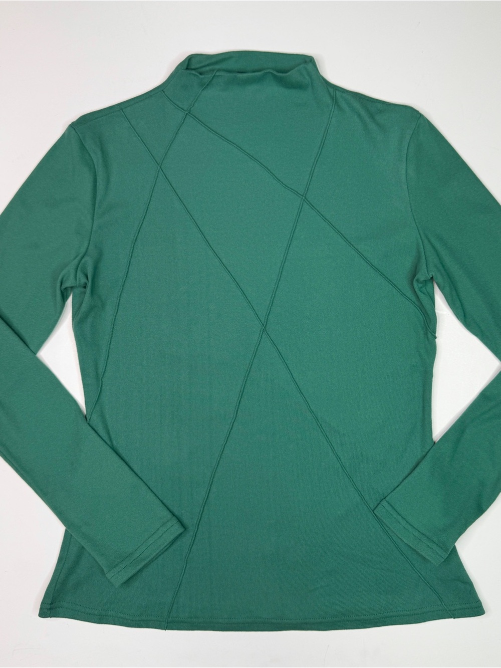 Forest Green Long Sleeve Mock Neck Top